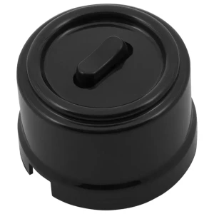 Выключатель накладной Electraline 1 клавиша цвет проходной черный 84229201 STLM-2043692
