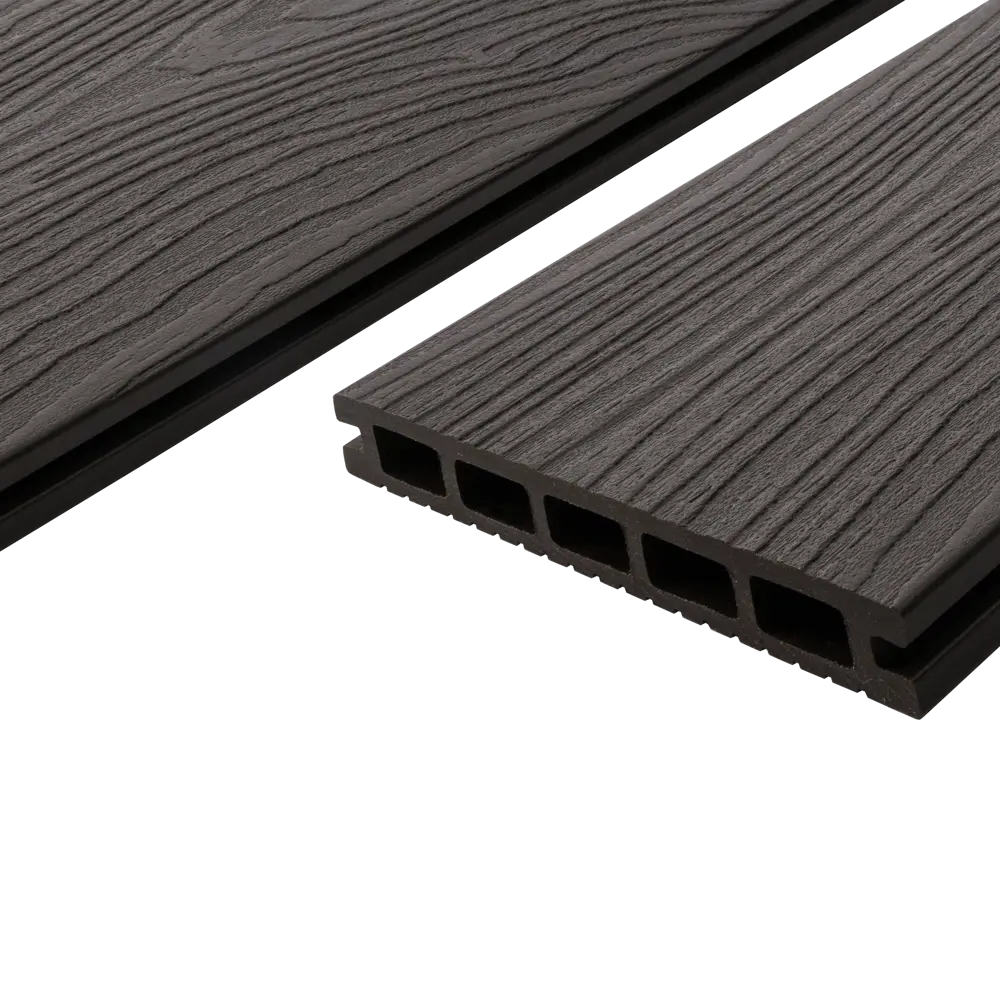 Террасная доска ДПК T-Decks цвет Венге 3000x150x20 мм двусторонний вельвет 0.45 м² STLM-2115835 - Вид №2