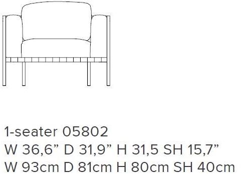 TRIBÙ Мягкое кресло с подлокотниками Natal alu sofa 05802 - Вид №4