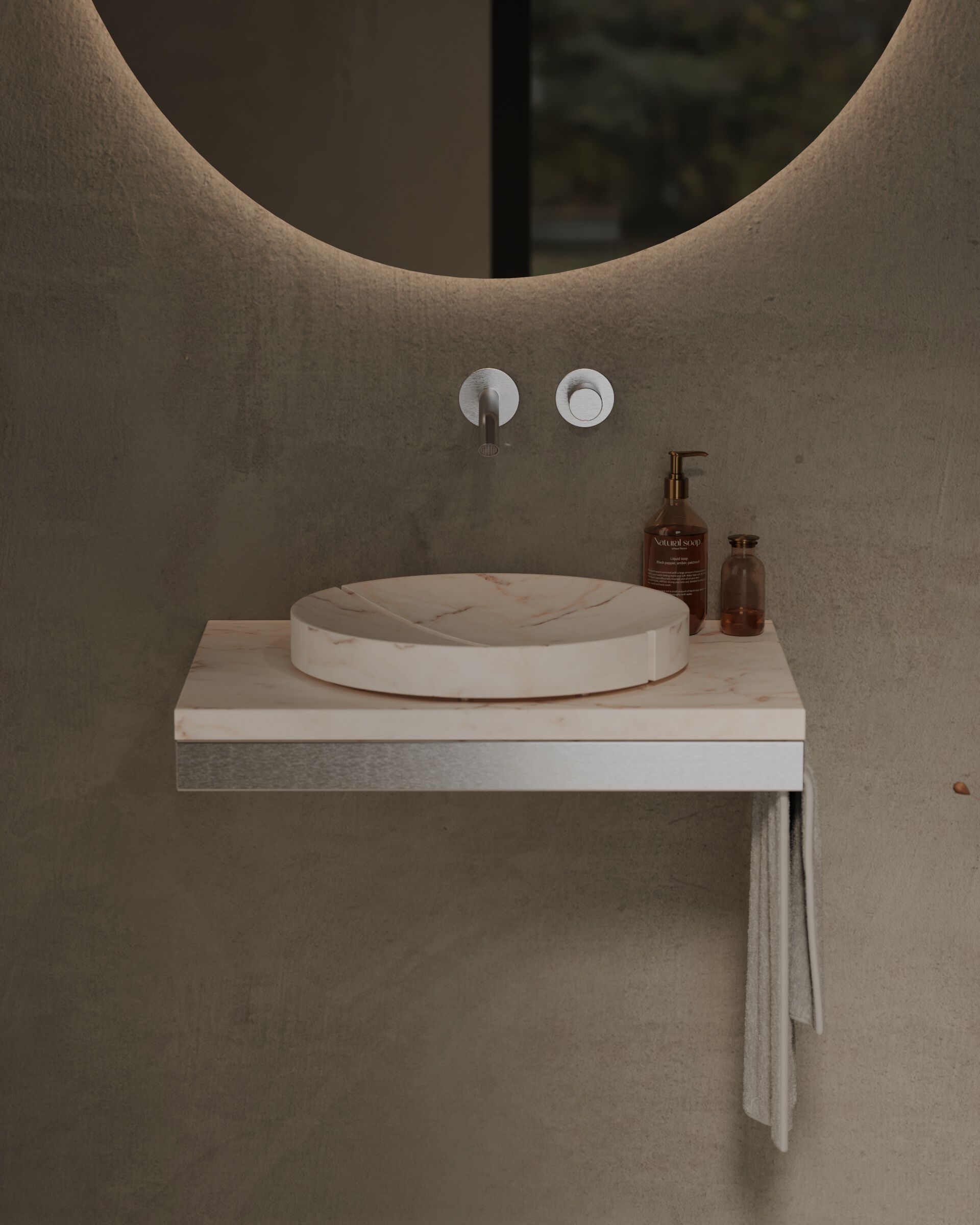 Мраморная столешница круглый умывальник Maami Home VIÇOSA ARCH-00082161 - Вид №3