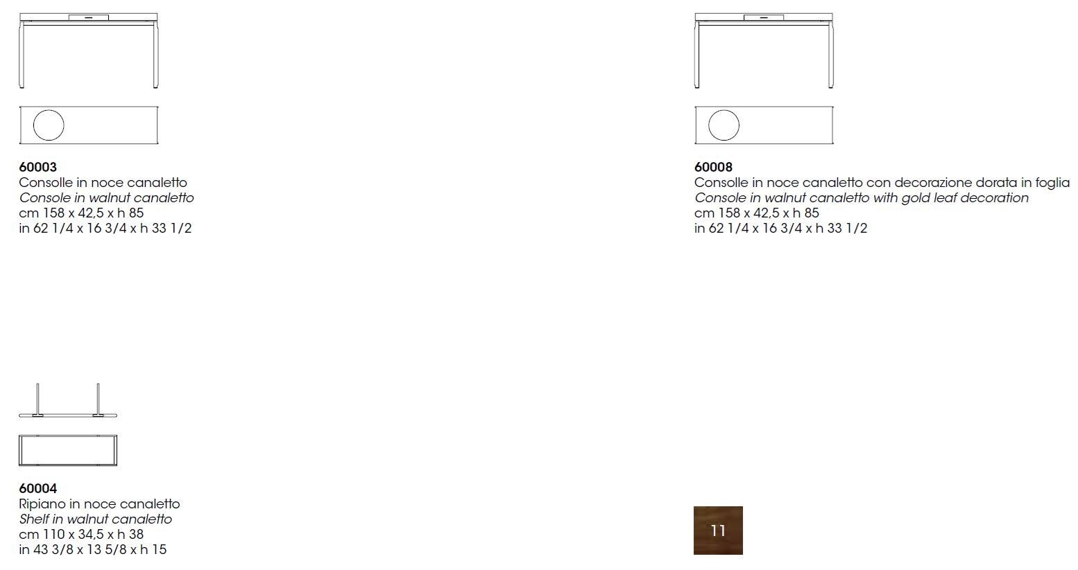 Деревянная прямоугольная консоль с ящиками Giorgetti Aei ARCH-00030133 - Вид №5
