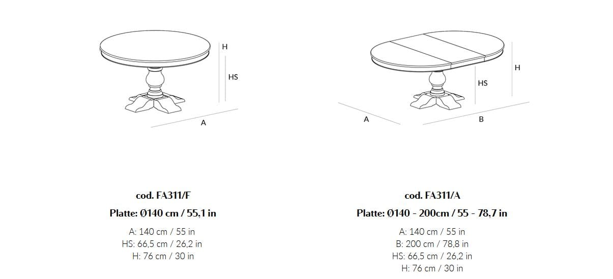 Круглый обеденный стол из массива дерева Lando BERNINI ARCH-00143196 - Вид №3