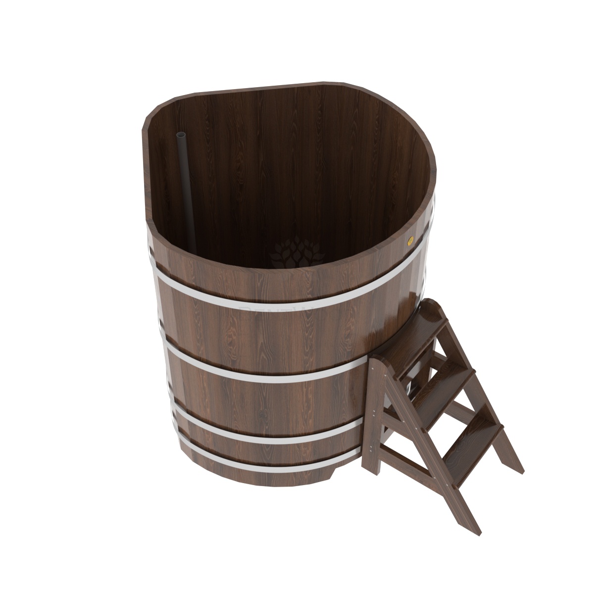 1360 Купель угловая из дуба 1,19х1,19х1,4 морёная Alyarus  - Вид №1