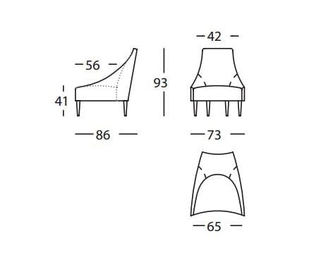 Тканевое кресло с высокой спинкой SANCAL Silencio ARCH-00135665 - Вид №4