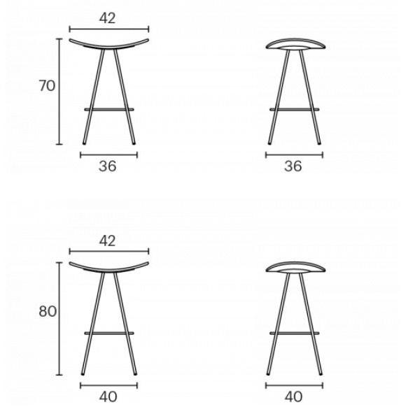 ENEA Высокий табурет на жердочке из стали и ткани Coma sun-id-1366318 - Вид №1
