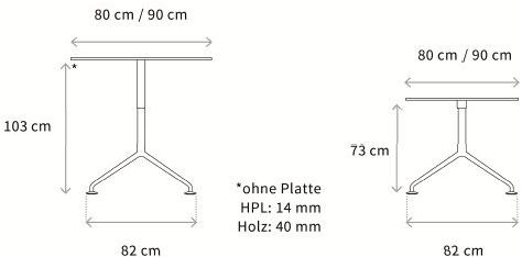 Wagner Квадратный стол с регулируемой высотой W-table sun-id-1479481 - Вид №2