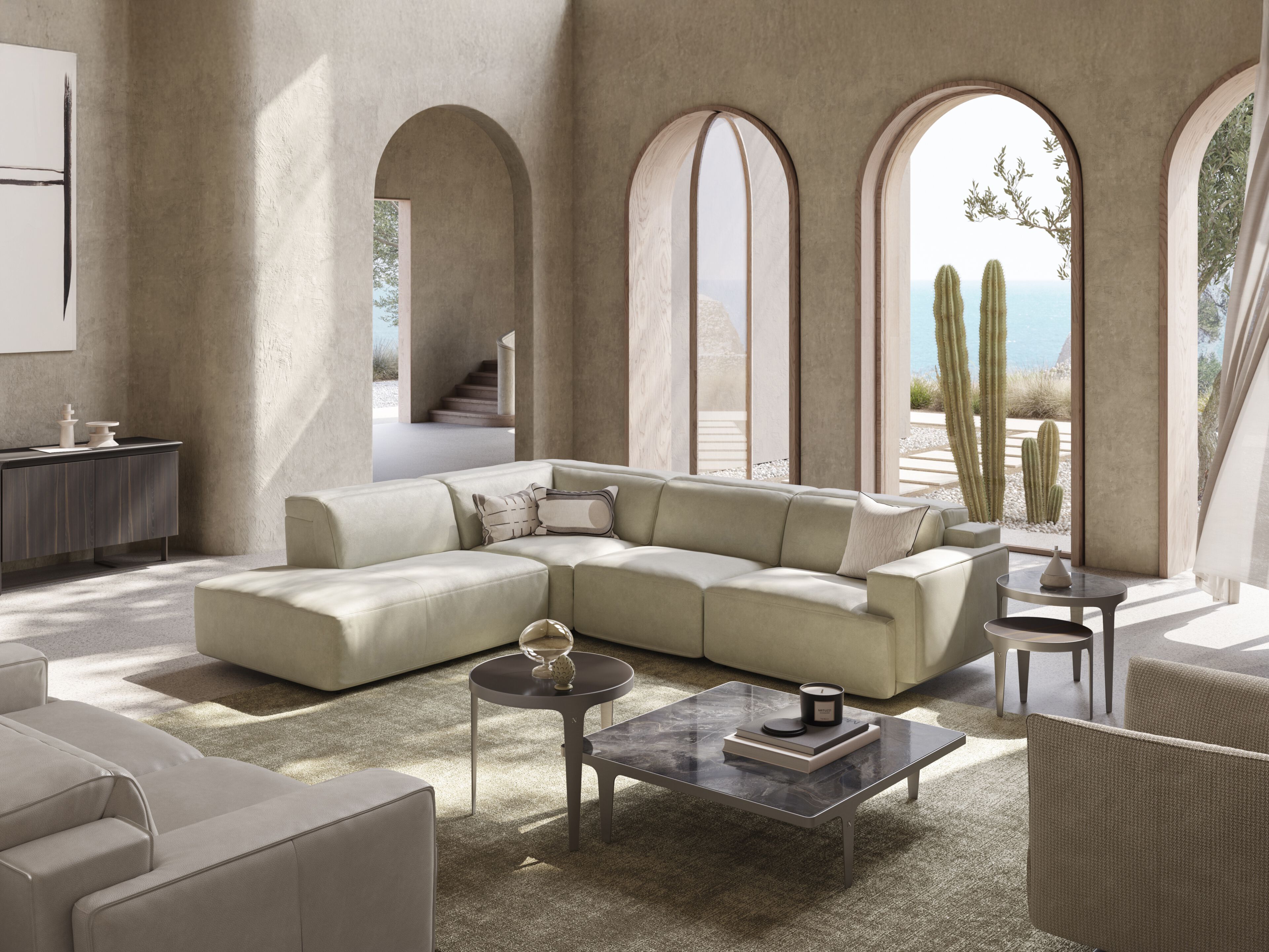 Кожаный угловой диван с откидной спинкой Natuzzi Italia IAGO ARCH-00153082 - Вид №27