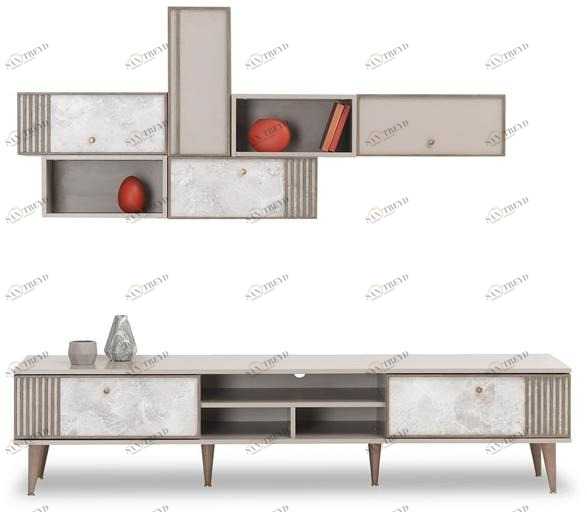 Enza Home Модульная лакированная стенка для хранения из дерева Praga sun-id-1402035