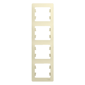 GSL000208 Рамка 4 поста , вертикальная, бежевый Schneider Electric Glossa