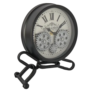 Часы настольные Dream River Звенья Цепи металл цвет бело-черный бесшумные 18x21 см