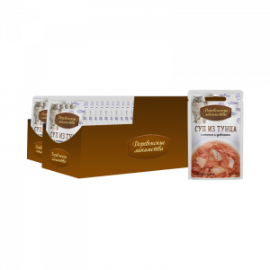 ПР0049746*60 Корм для кошек Суп из тунца с лососем и гребешком, 35г (упаковка - 60 шт) ДЕРЕВЕНСКИЕ ЛАКОМСТВА