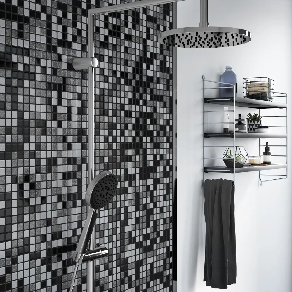 Мозаика ARTENS Swam: серо-черная стеклянная композиция 32.7×32.7 см 18731805 STLM-0012263 - Вид №5