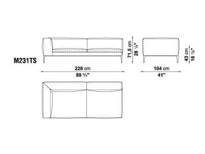 Угловой диван из ткани B&B Italia Michel ARCH-00050009 - Вид №11