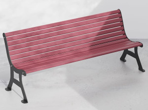 Оцинкованная стальная скамья со спинкой