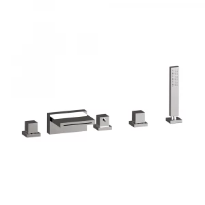 Смеситель на борт ванны с каскадом, 5 отв