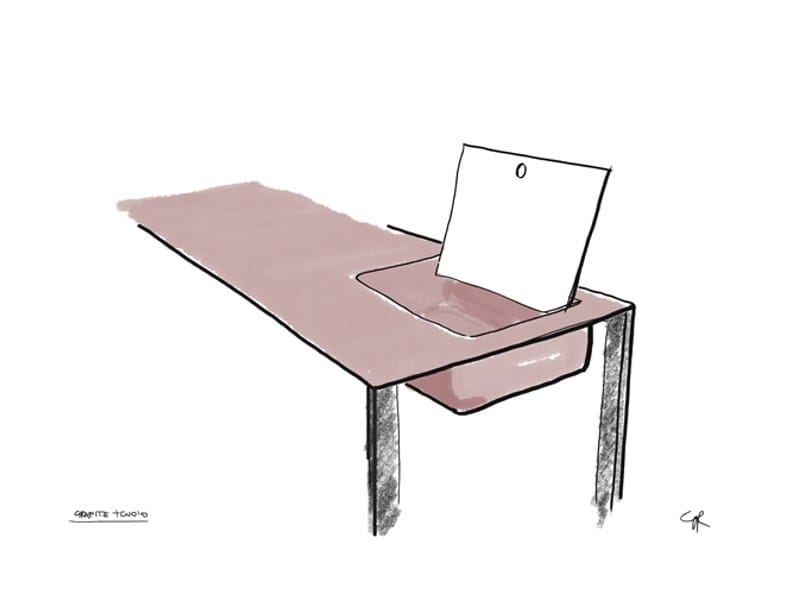 Стальной письменный стол с кожаным покрытием Zanotta CALAMO ARCH-00145869 - Вид №2