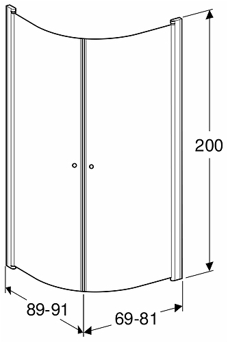 500.885.00.5 IDO Showerama 10-4 душевая стенка для круглого углового душа, IDO Showerama 10-4, матовые профили / матовое стекло, 900x800 мм  - Вид №5