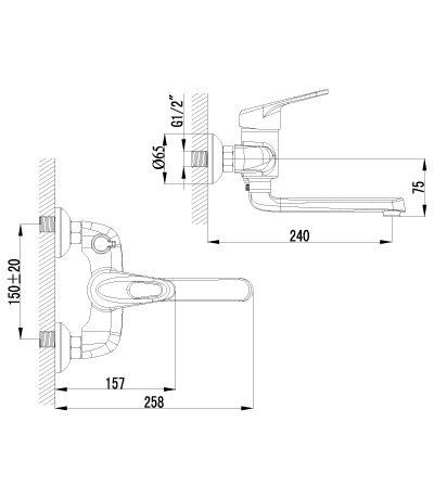 LM4114C Смеситель Luna для ванны LEMARK LUNA - Вид №1