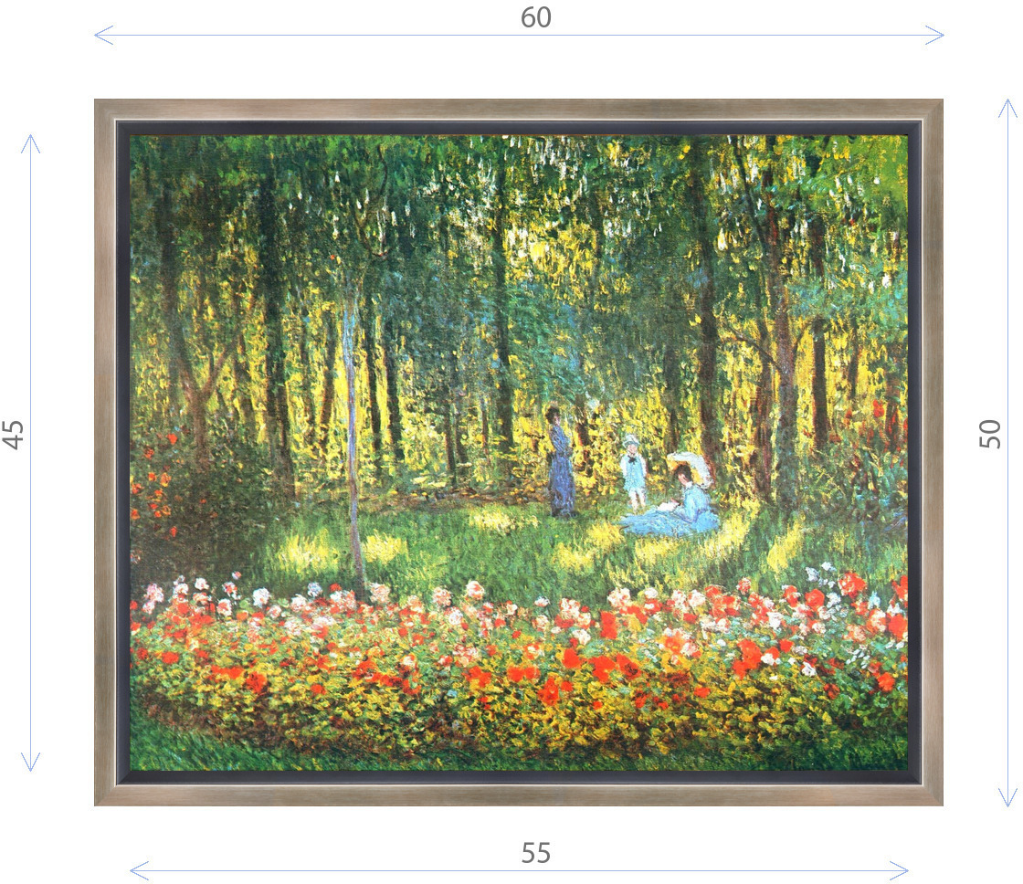 91028363 Картина в раме "Клод Моне. Семья в саду" 50x60 см STLM-0448158 ДЕКОР ДЕПО