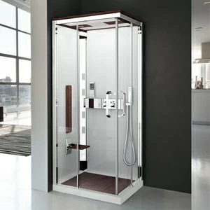 Душевая кабина термостатическая NEXIS 1 A100x80 HAMMAM Novellini NEXIS цвета тик, с высоким душевым поддоном