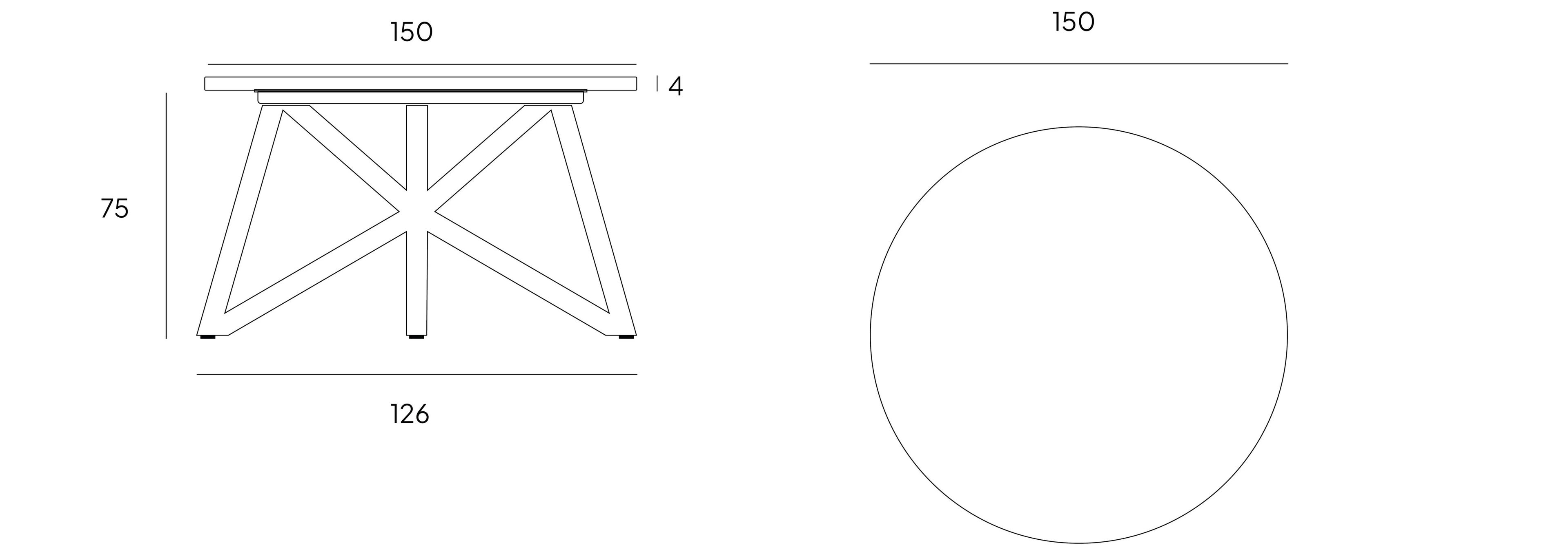 Травертин круглый садовый стол VELTHA® Uni ARCH-00133794 - Вид №5