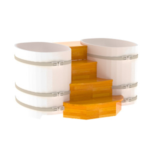 2332 Подиум на 2 купели 0,76х1,16 СЛ натуральный Alyarus