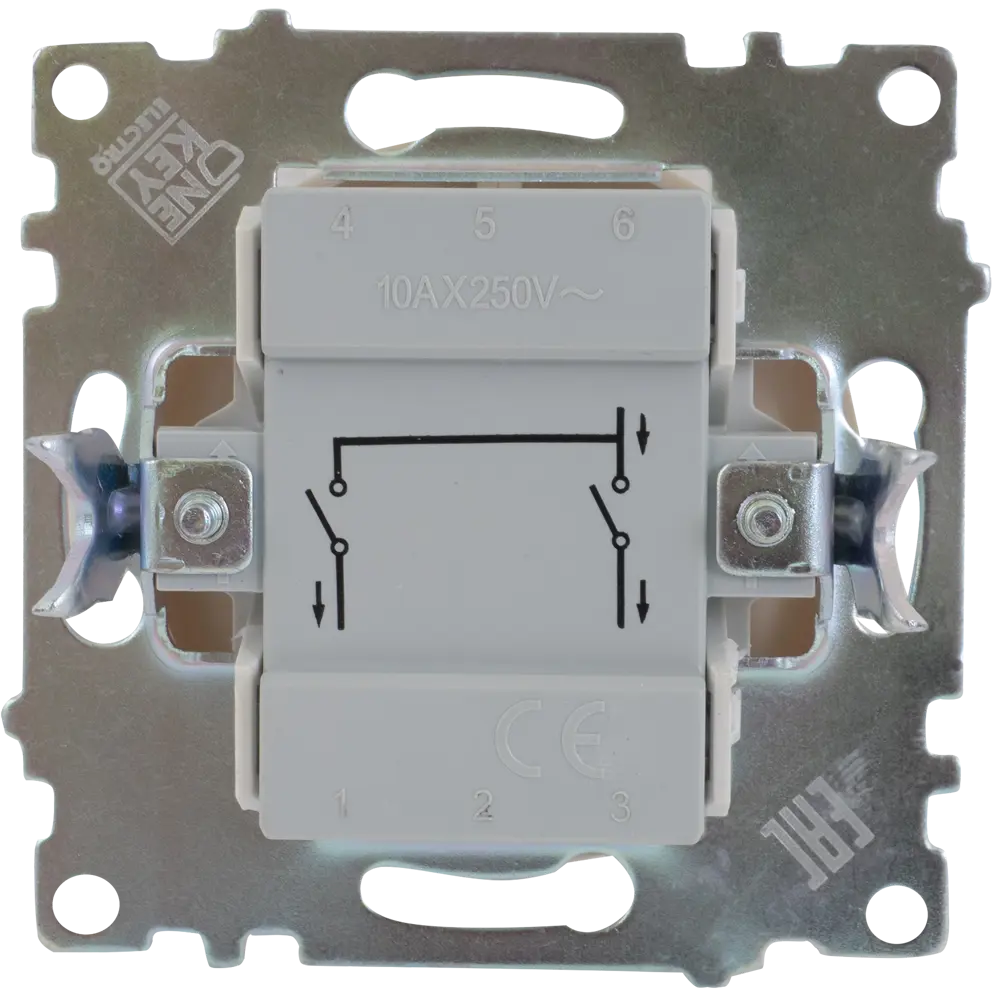 Выключатель встраиваемый Onekey Florence 2 клавиши, цвет бежевый ONEKEYELECTRO STLM-2045237 - Вид №3