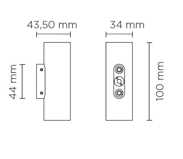 Анодированный алюминиевый светодиодный наружный настенный светильник PUK NANOWALL ARCH-00030891 - Вид №5