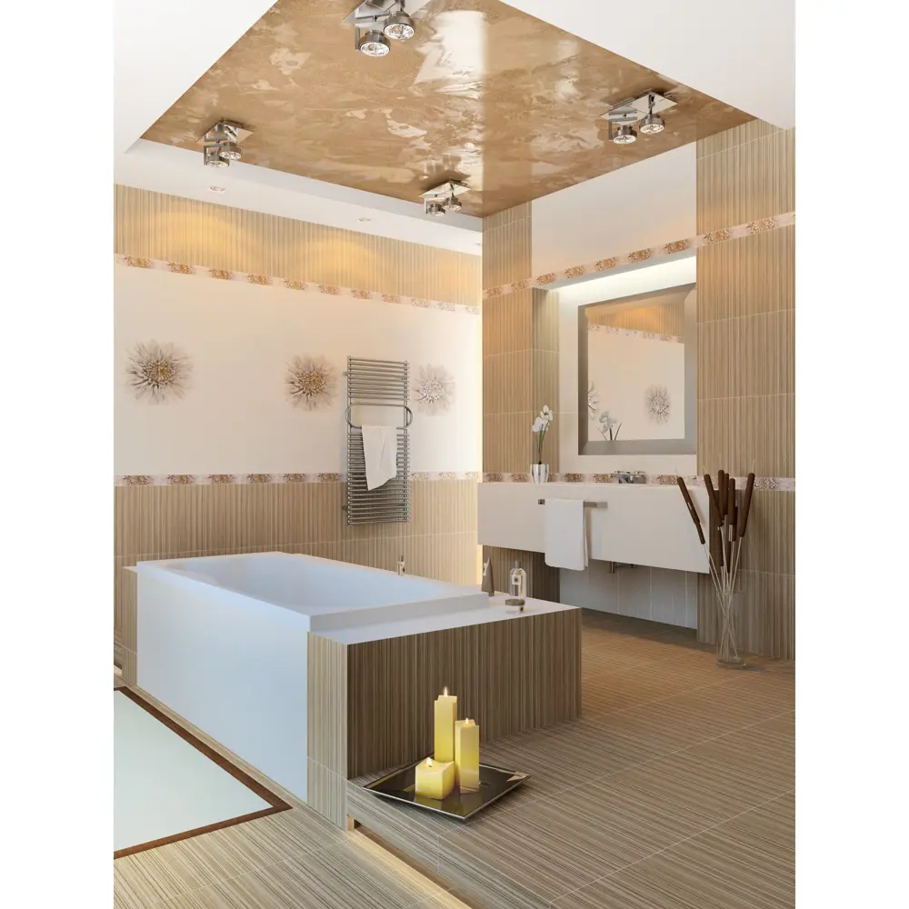 Бордюр Golden Tile Зебрано Фриз 25x6 см цвет бежевый 82958350 STLM-2083253 - Вид №5