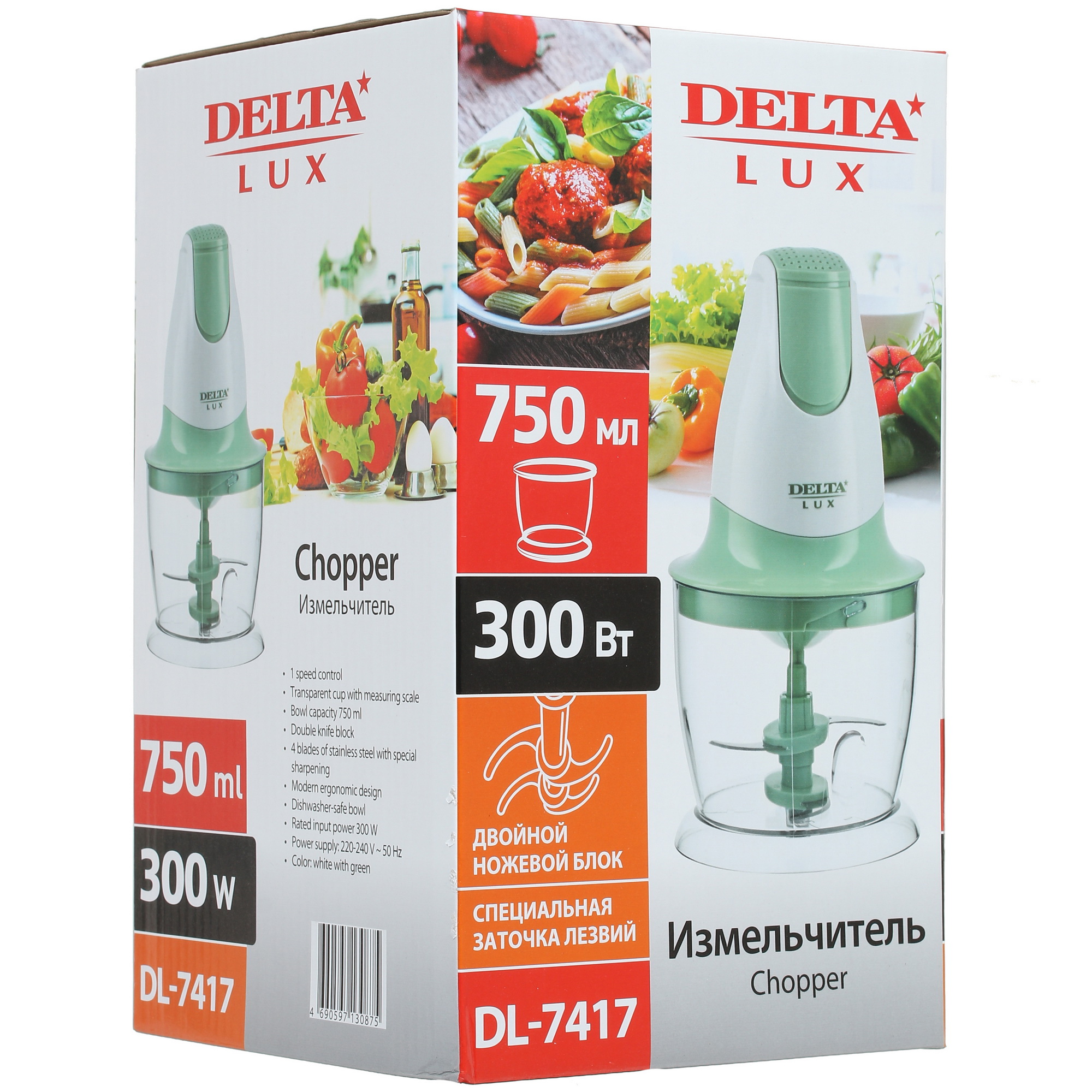 8110475 Измельчитель  DELTA LUX DL-7417 белый STDN-0114663 - Вид №6