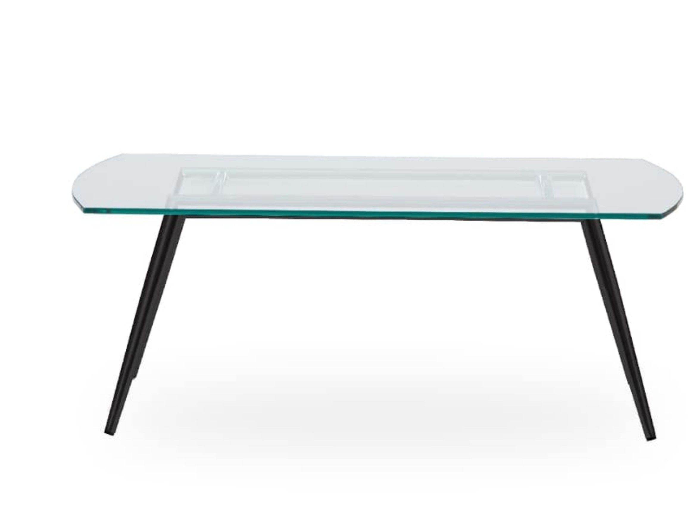 Стеклянный прямоугольный низкий журнальный столик ROSSIN Dimon ARCH-00098820