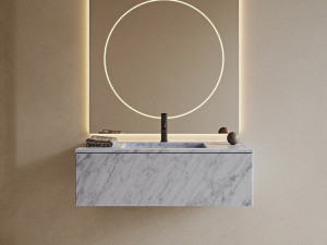 Мраморный подвесной умывальник со встроенной раковиной