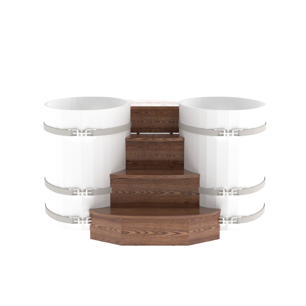 2069 Подиум на 2 купели 0,69х1,31 лиственница мореная Alyarus  - Вид №1