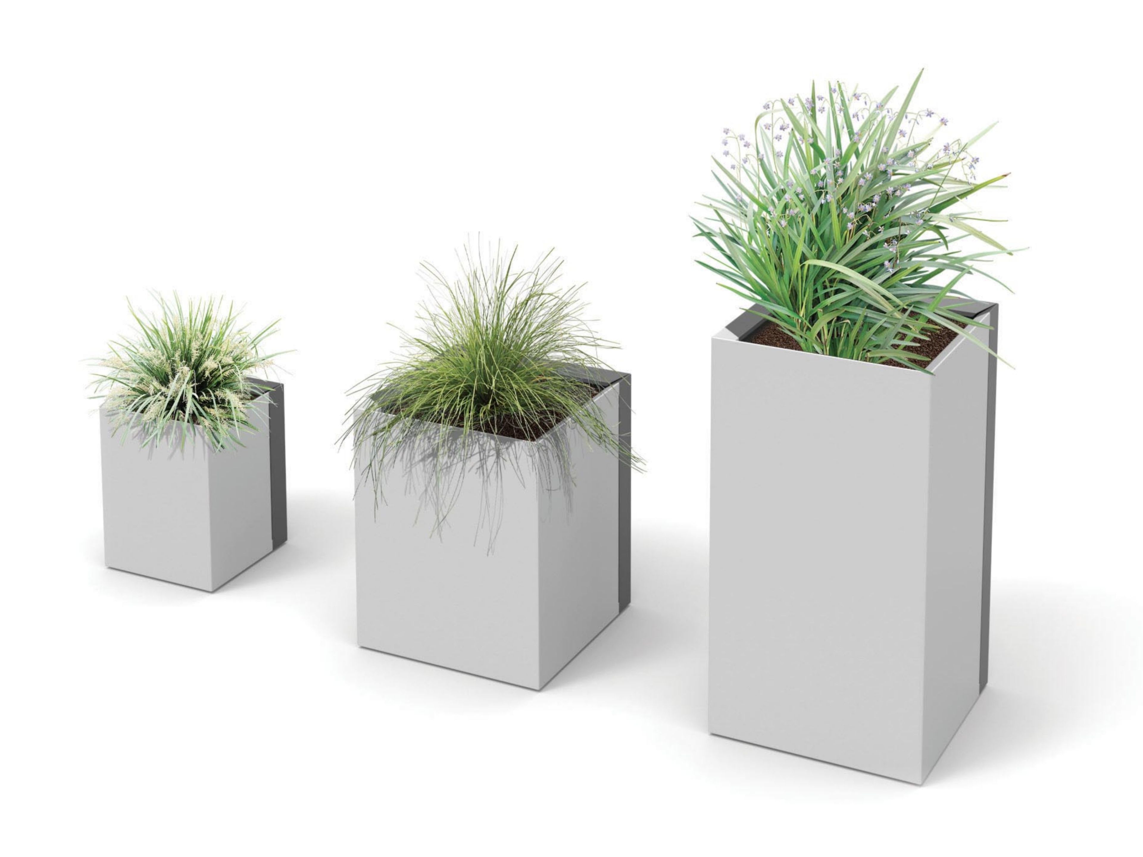 Квадратная стальная плантатор с порошковым покрытием City Design DUO ARCH-00010078