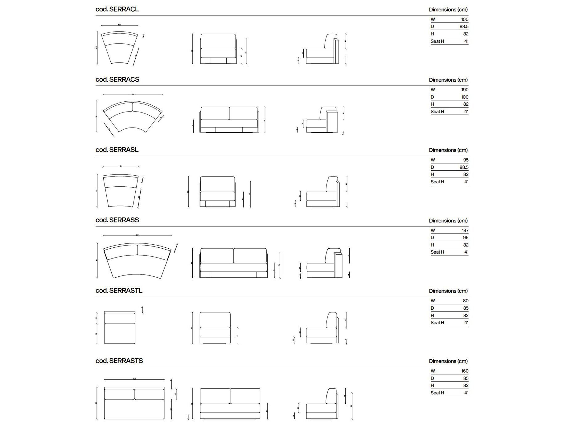 Модульный изогнутый диван из ткани Secolo SERRA ARCH-00047402 - Вид №6