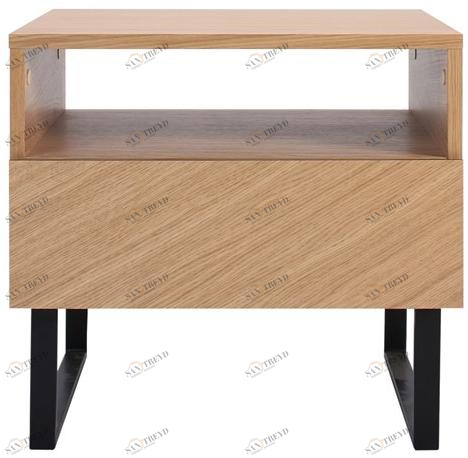 Heavens Прямоугольная прикроватная тумба из лакированного дуба с ящиками Leila sun-id-1385068