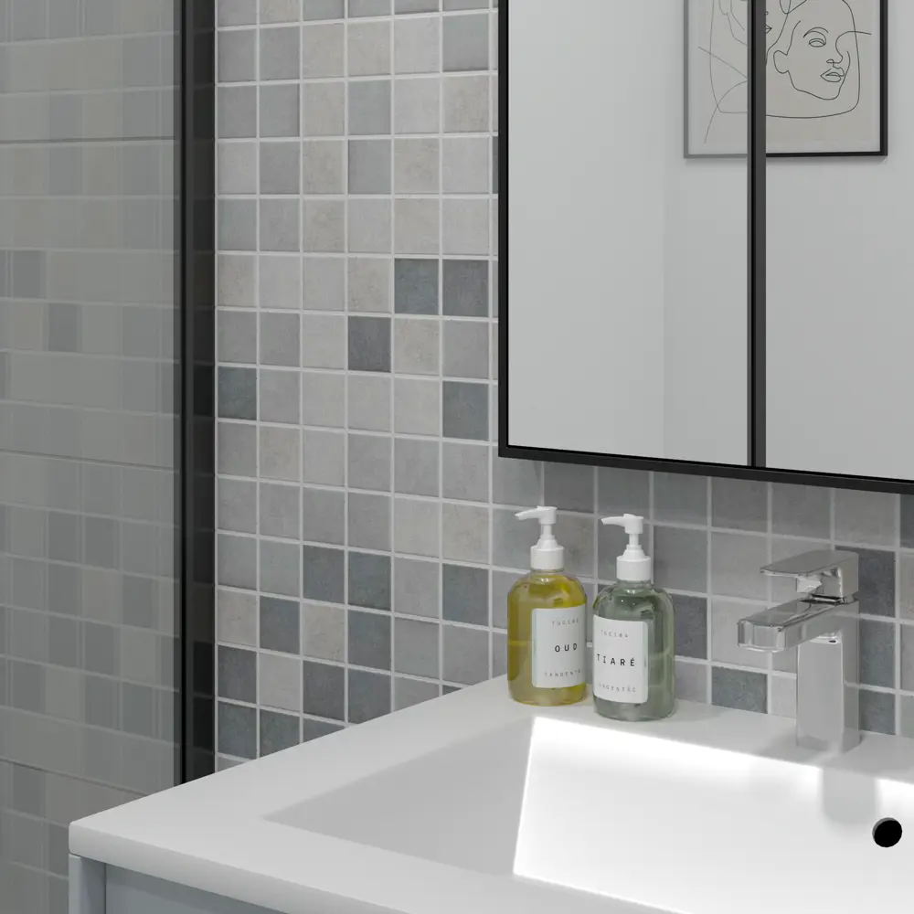 Керамическая мозаика Kreaforta серый микс для интерьера 30×30 см 89412202 STLM-1575417 - Вид №3