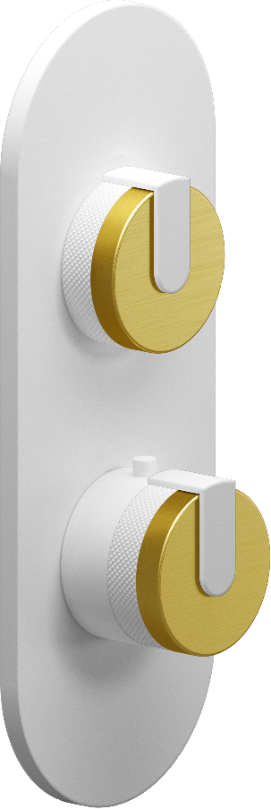 E-8026-R1BBE0-L1WT-WT-T Планка M-Series с 2 ручками - Внешняя часть GRAFF MOD+