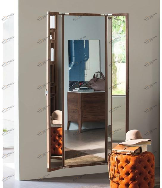 Porada Зеркало настенное прямоугольное в ореховой раме Iron sun-id-1354849