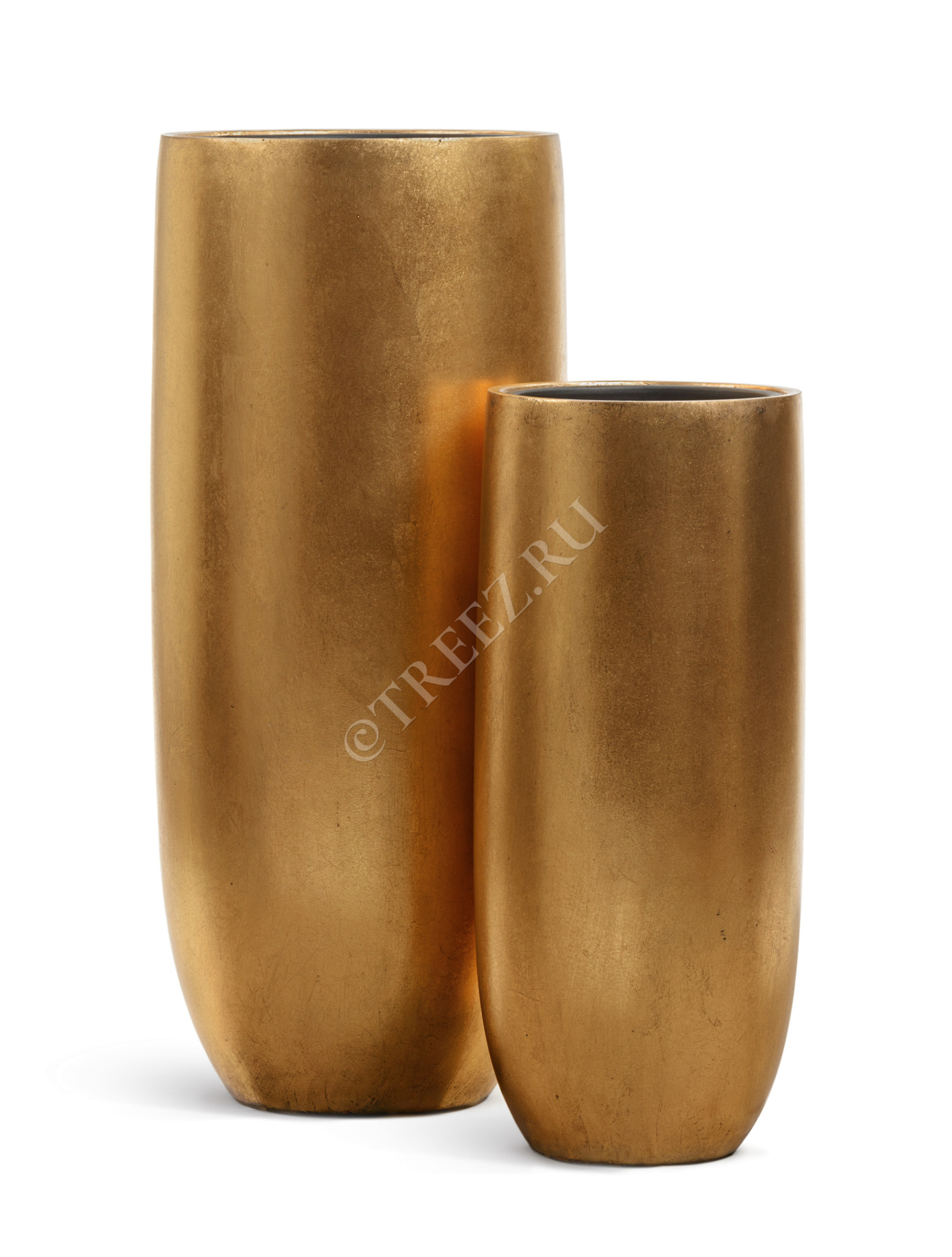 41.3317-04-014-GLD-95 Кашпо  Effectory - серия Metal - Высокий округлый конус - Сусальное золото Цветочная коллекция 