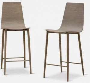 MOBLIBERICA Высокий деревянный табурет с подставкой для ног Salt