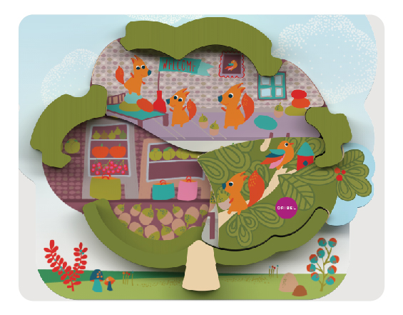 Развивающая игрушка на стену Vertiplay "Домик белки" ORIBEL  322592 Зеленый;голубой Santreyd  - Вид №4