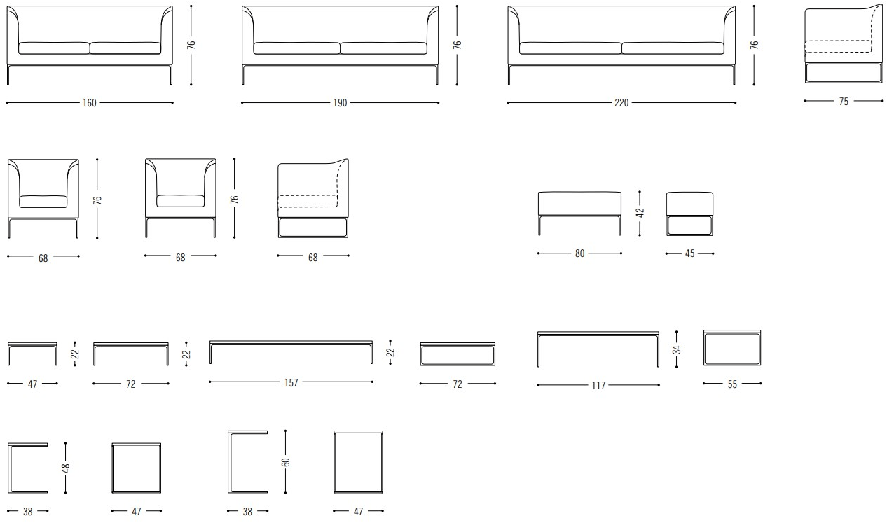 COR 3-х местный тканевый диван Mell lounge sun-id-1422048 - Вид №5