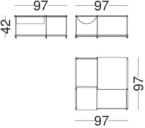 Vibieffe Модульный журнальный столик с журнальной полкой E_spirit book sun-id-1479996 - Вид №5