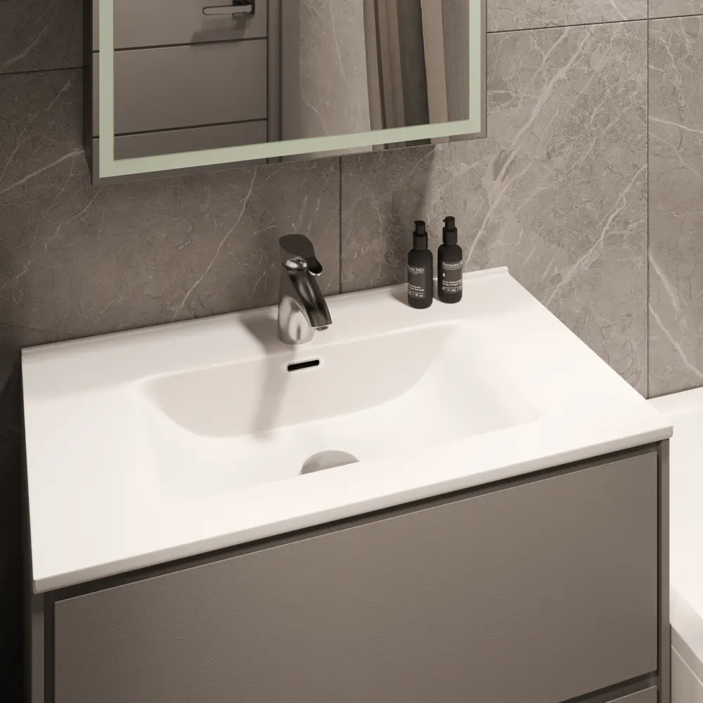 Раковина AM.PM Struktura для тумбы 80 см в белом цвете 86746440 STLM-0071204 - Вид №6