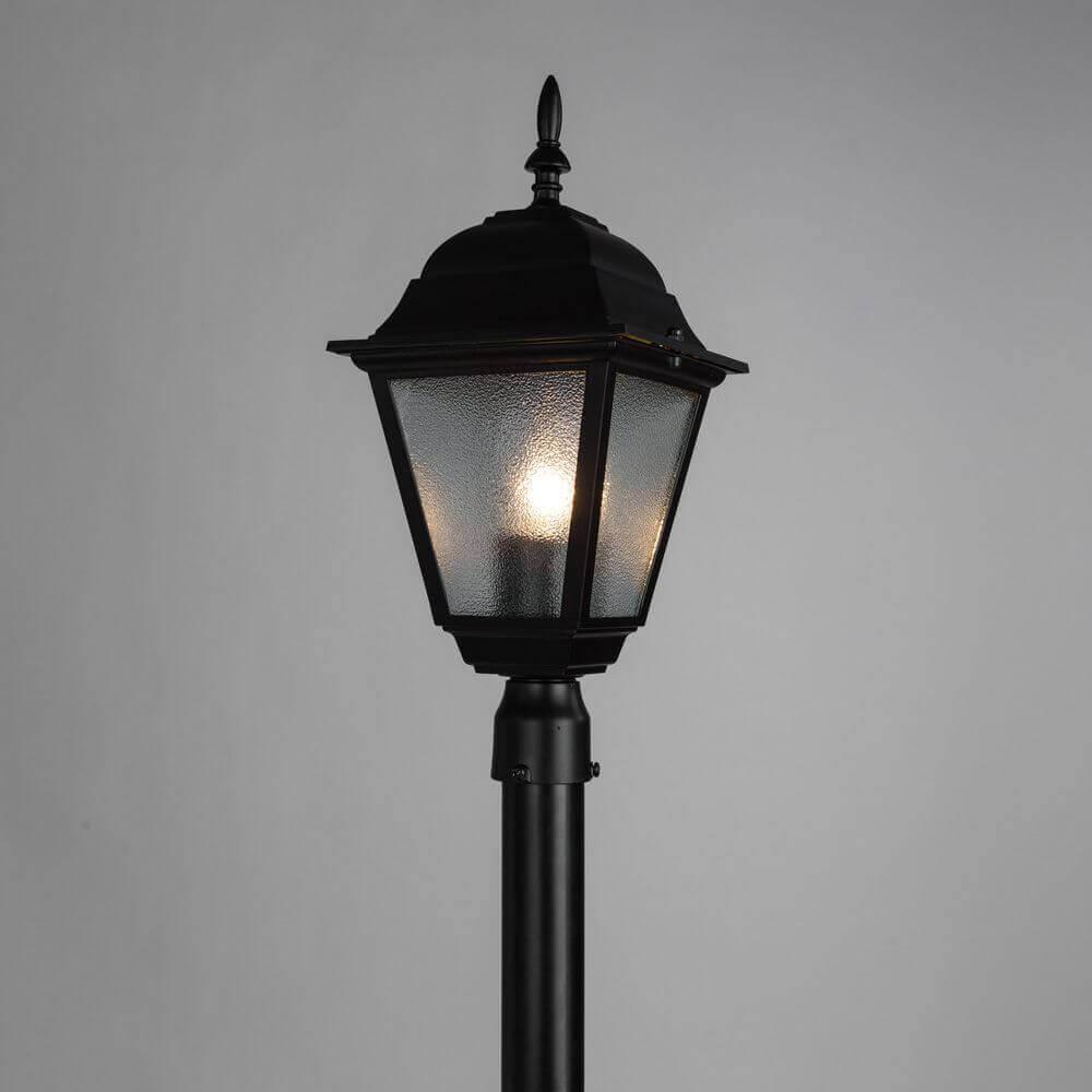 Уличный светильник парковый H 120 см черный Bremen A1016PA-1BK ARTE LAMP ПОД СТАРИНУ, СТОЛБ, ФОНАРЬ 00-3898552 Прозрачный;черный  - Вид №2