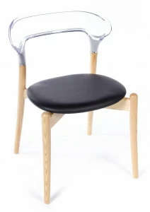 Стул c прозрачной спинкой черный Christoff BRADEX HOME  00-3973888 Бежевый;прозрачный;черный