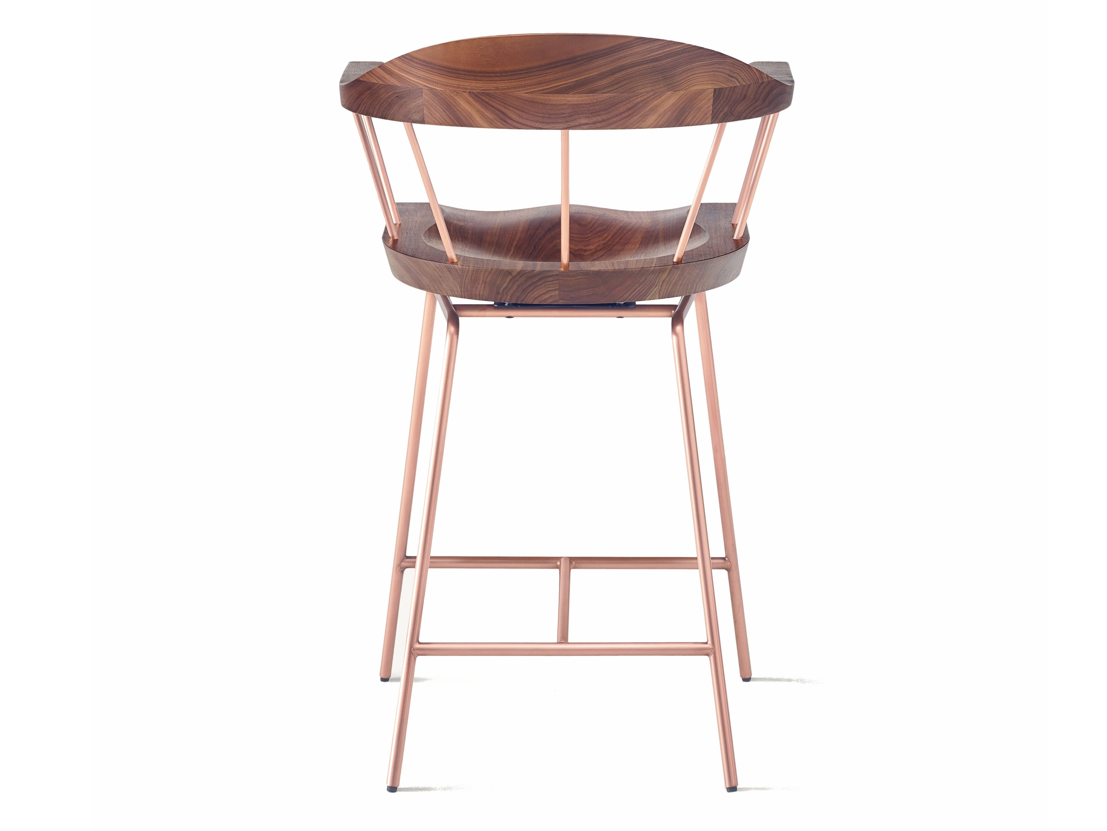 Стальной и деревянный табурет с подлокотниками BassamFellows Spindle ARCH-00094965 - Вид №3