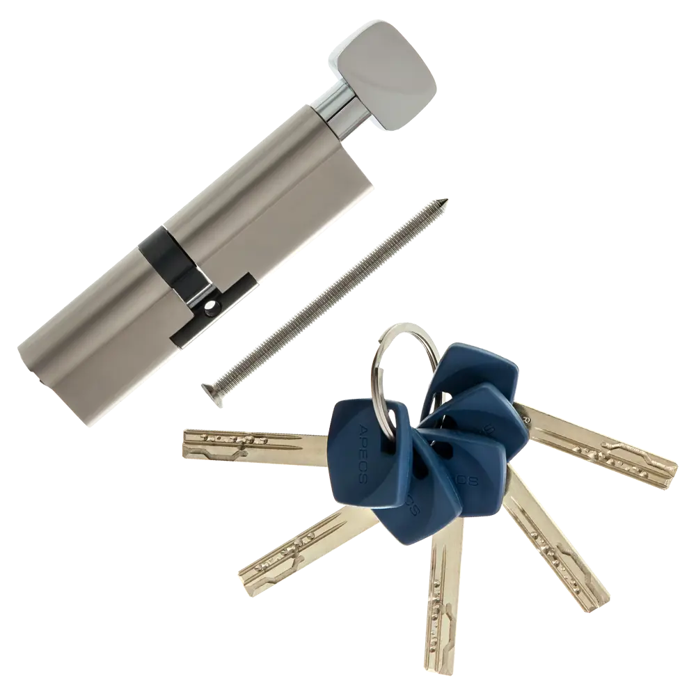 Цилиндр Apecs Premier XR-110(50/60C)-C15-NI, 50x60 мм, ключ/вертушка, цвет никель ЦИЛИНДРAPECSXR-110(50/60C)-C15-NI КЛ-ВЕР STLM-2046104 - Вид №1