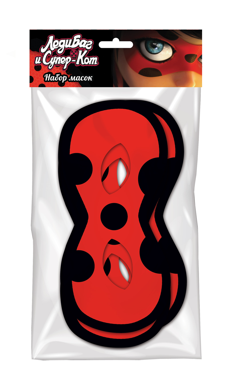 275120 Набор масок "Леди Баг и Супер-Кот" 6 шт. "Красные" Santreyd 